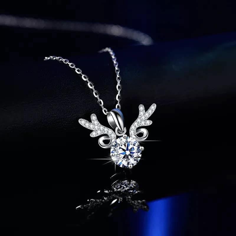 WEDDING PENDENT 14K WHITE GOLD PLATED SILVER