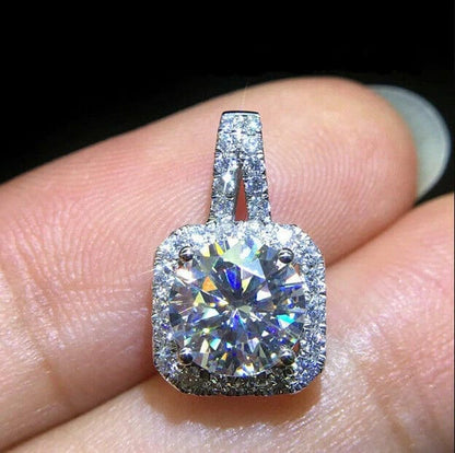 WEDDING PENDENT 14K WHITE GOLD PLATED SILVER