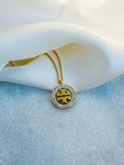 Full Zirconia Gold Plated Set – Necklace & Earrings