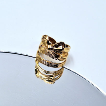 Ribbon wrap  18k Gold plated ring