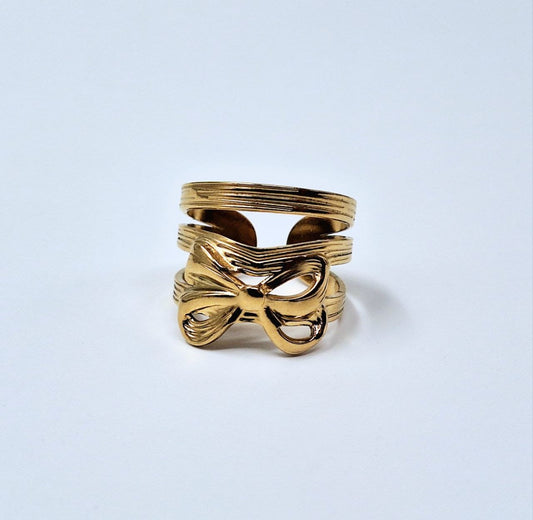 Ribbon wrap  18k Gold plated ring