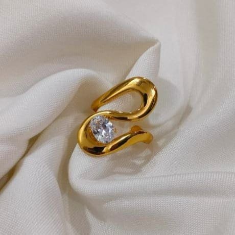 Waveform rheinstone Ring