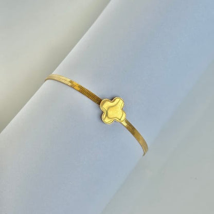 GOLDEN CLOVER SNAKE BRACELET