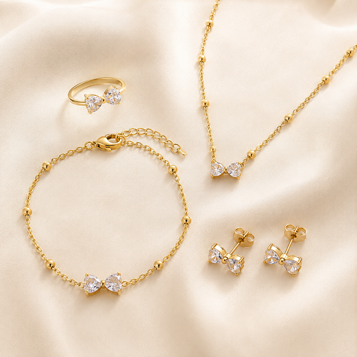 Elegant Bow Crystal full set