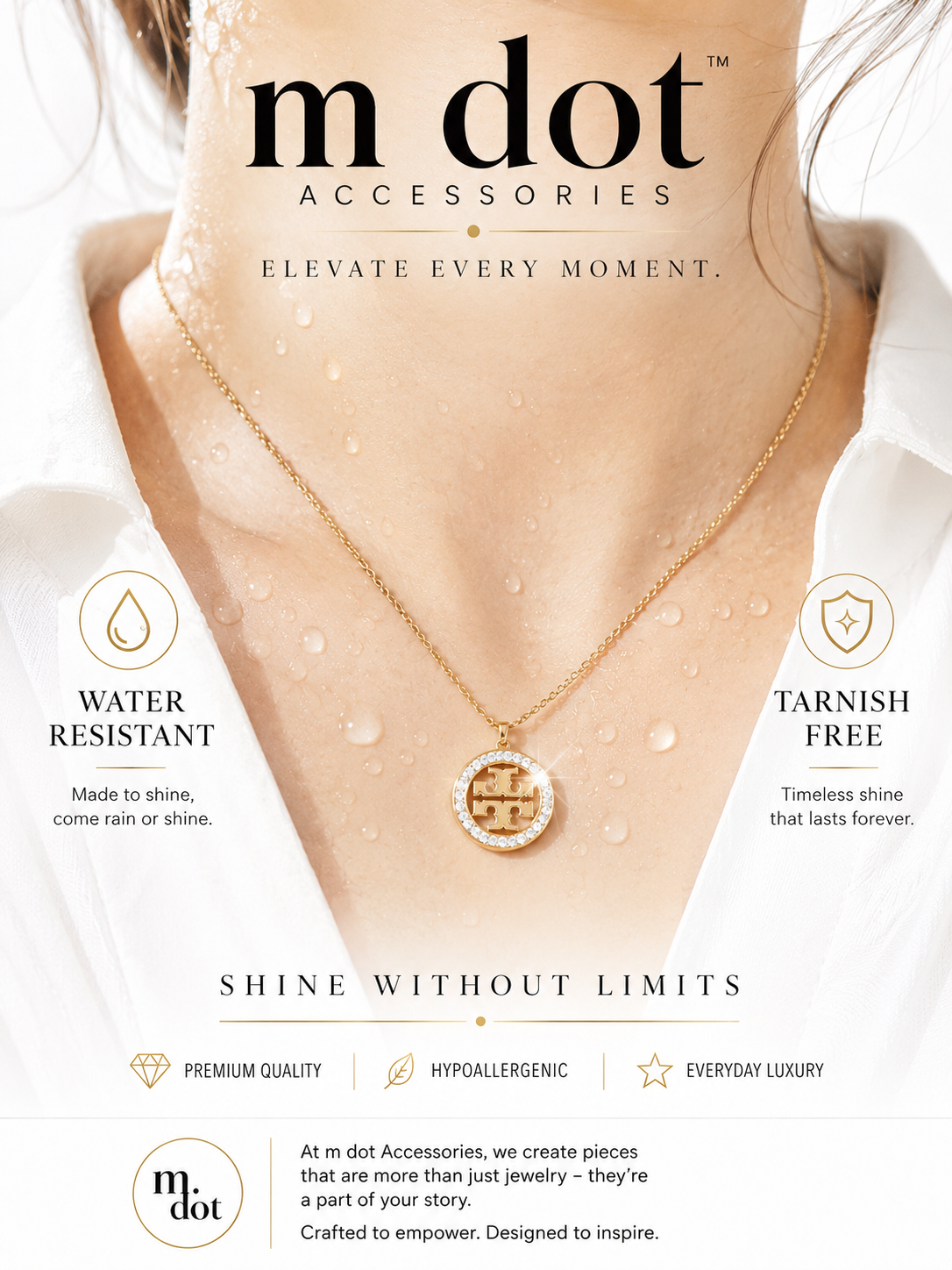 Full Zirconia Gold Plated Set – Necklace & Earrings