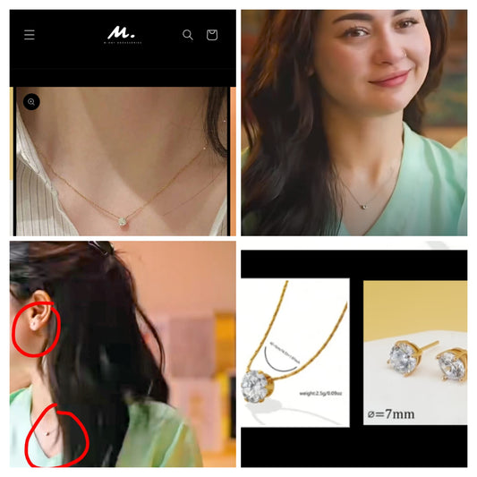 Minimalist zarconia set 18k